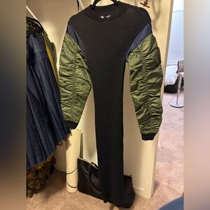 Zara Black and Olive Bomber Dress